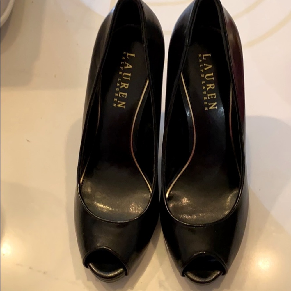 Size 5 Ralph Lauren  open toe pumps